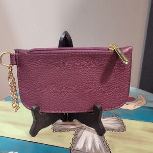 Michael Kors Purple and Gold Clutch with Textured Leather